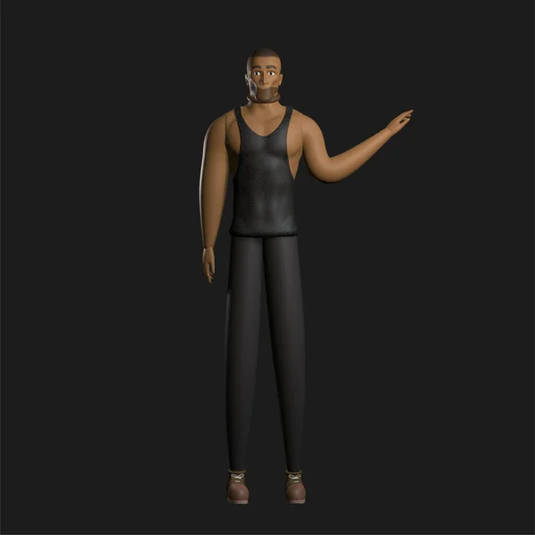 bad guy 3d model design pose for 3d man model character