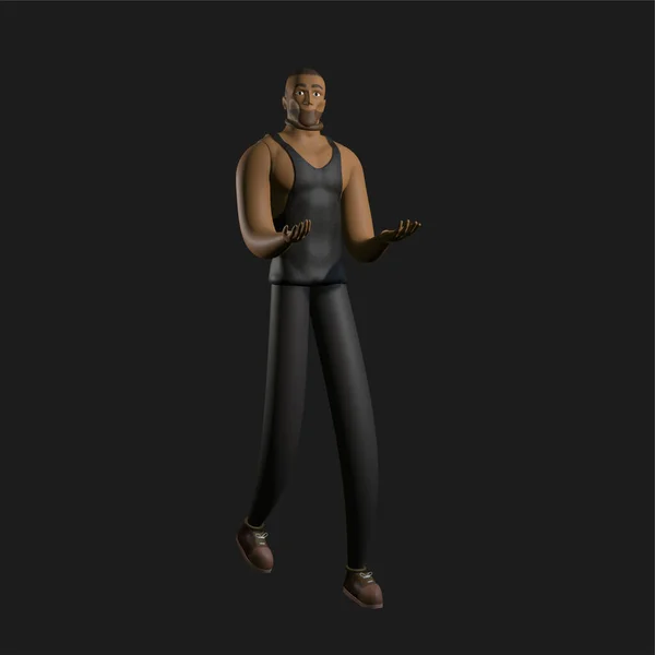 bad guy 3d model design pose for 3d man model character