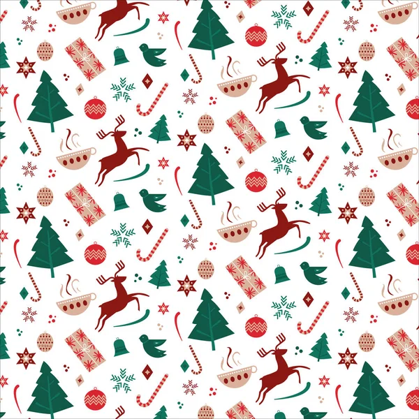 Şenlikli Noel kusursuz vektör çizimi. İskandinav teması.