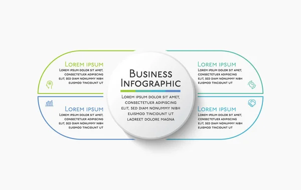 Presentazione Business Infografica Modello — Vettoriale Stock