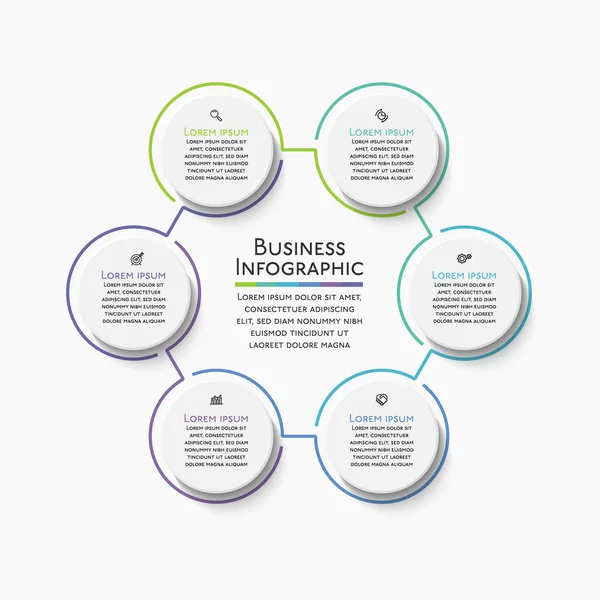 Apresentação Modelo Infográfico Círculo Negócios —  Vetores de Stock
