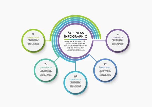 Modelo Infográfico Negócios Apresentação — Vetor de Stock