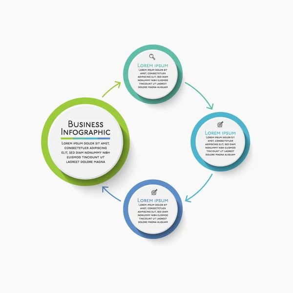 Présentation Générale Business Circle Infographie Template — Image vectorielle