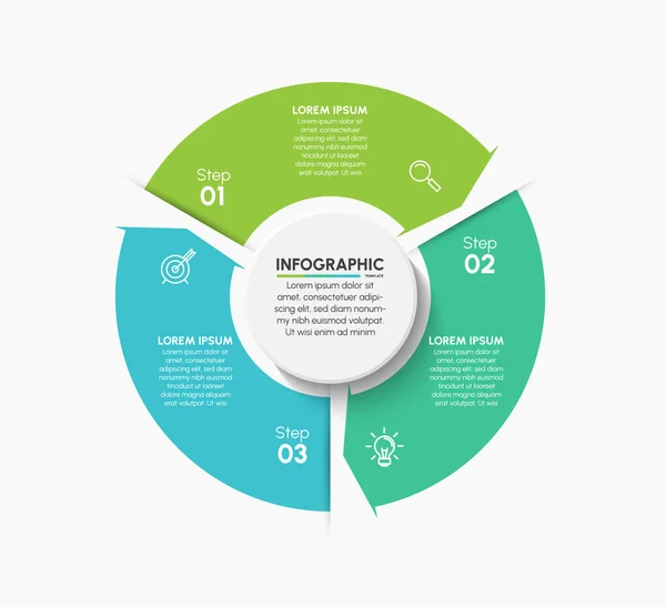 Presentazione Business Circle Modello Infografico — Vettoriale Stock