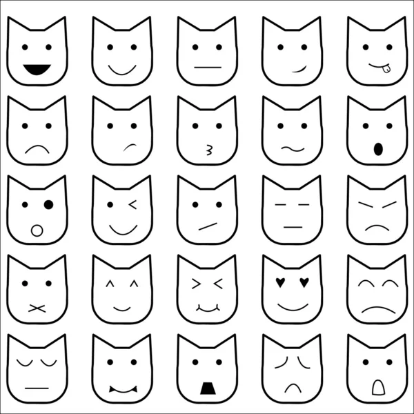 Kedi emoticon15 tarzı — Stok Vektör