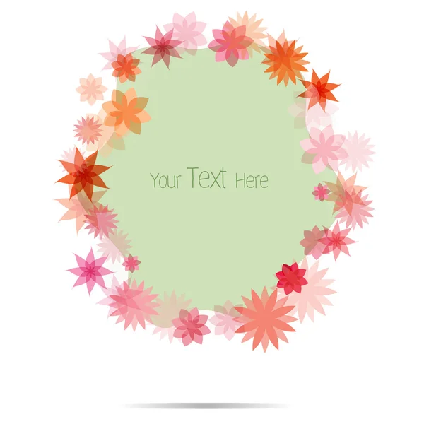 Cadre de fleurs sur fond vert — Image vectorielle