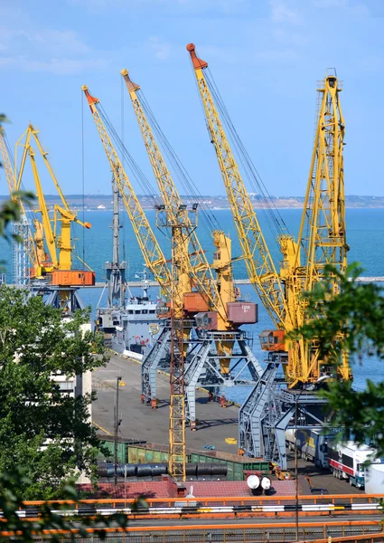 Yellow cranes for lifting — Stock Photo, Image