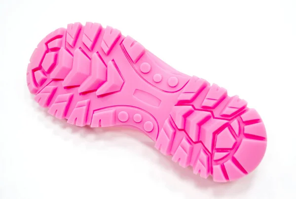 Imprimante 3D semelles de chaussures roses imprimées en taille naturelle isolées sur fond blanc — Photo