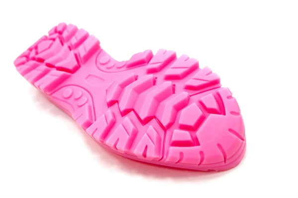 Imprimante 3D semelles de chaussures roses imprimées en taille naturelle isolées sur fond blanc — Photo