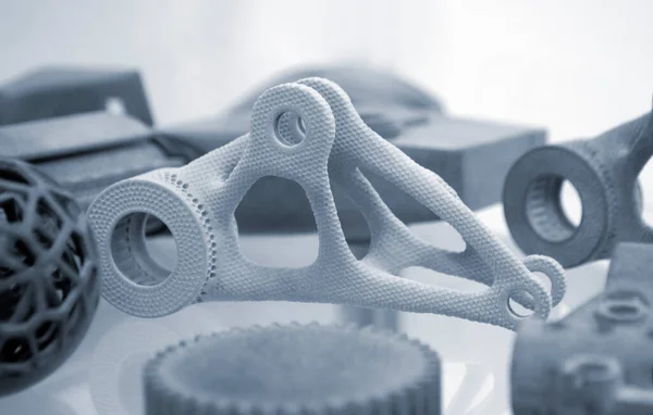 粉末聚酰胺3D打印机上打印的物体 — 图库照片