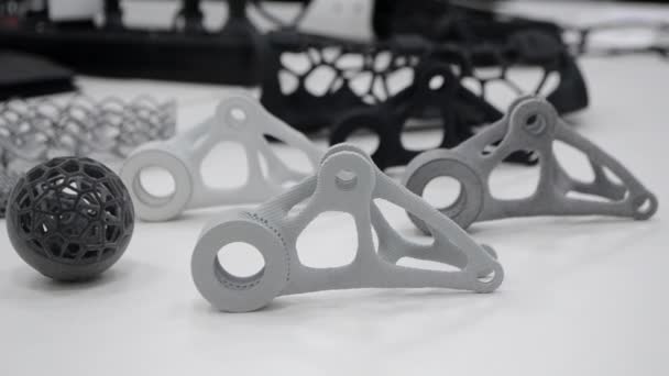 Modelo de plástico impreso en polvo impresora 3d — Vídeo de stock