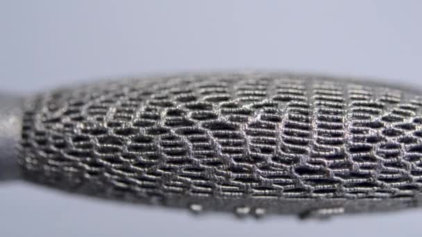 Modell gedruckt auf 3D-Drucker für Metall-Nahaufnahme-Makro. Dreidimensionales Modell — Stockvideo