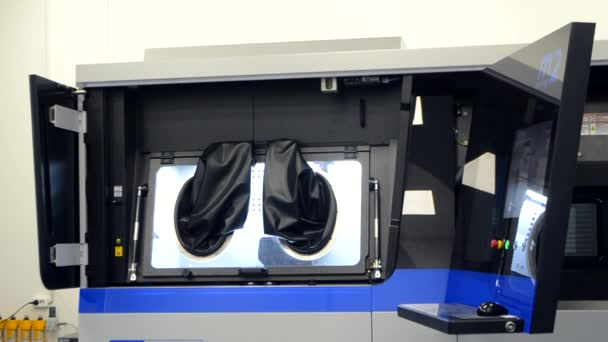 Industriepulver 3D-Drucker für Metall. Große industrielle Technologie-Maschine — Stockvideo