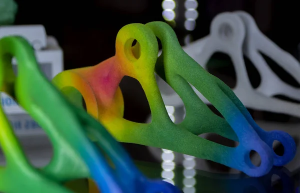 Colored Abstract plastic model printed on powder 3d printer from powder. — Foto Stock