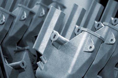 İçten yanmalı motor prototipi 3 boyutlu yazıcıya basıldı. yakın plan.