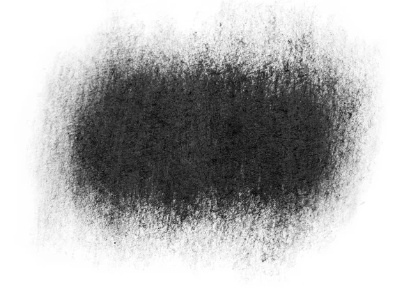 Zwarte penseelstreken olieverf op wit papier. Geïsoleerde witte achtergrond. — Stockfoto