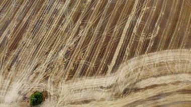 Hava aracı hasat sonrası farklı tarlalarda uçuyor.