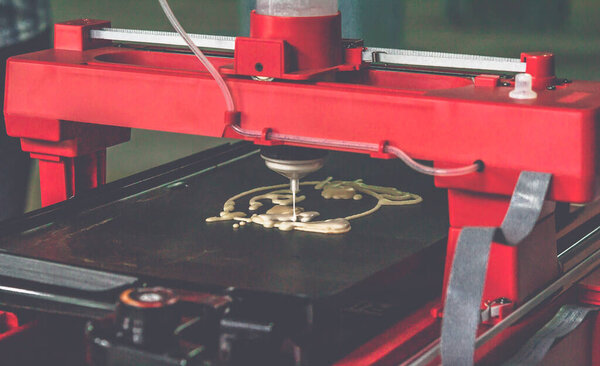 3d printer that printing a liquid dough