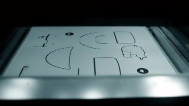 Toz 3D yazıcı beyaz toz poliyamide yakın plan yazıcı modelleri.