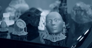 Stereolitografi 3D yazıcıya yazdırılmış nesneler,