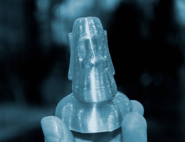 Model 3D yazıcıya yazdırıldı. Plastikten yapılmış 3D yazıcıya basılmış birçok nesne