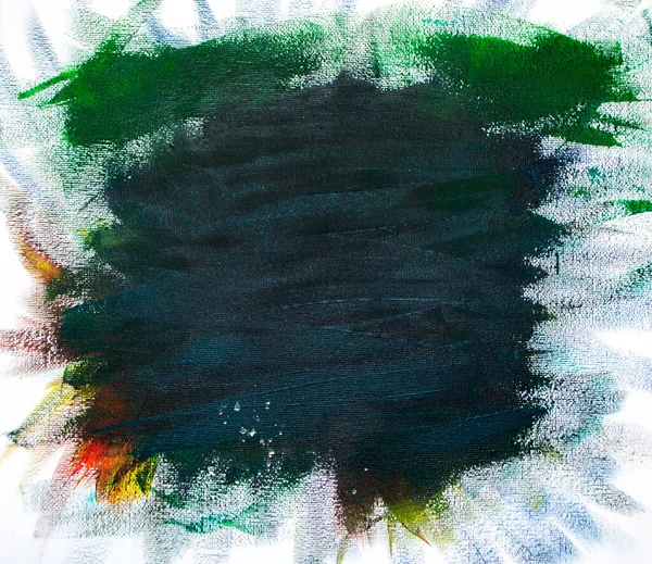 Černé tahy štětcem olejové barvy na bílém papíru. Izolováno na bílém pozadí. — Stock fotografie