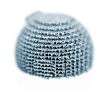 Model printed on 3D printer for metal close-up macro.