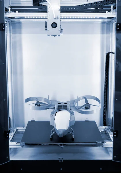 Object printed on 3D printer, on desktop of 3d printer.
