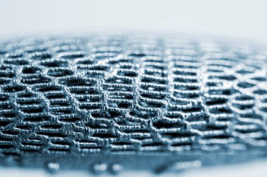 Metal makro için 3D yazıcıya basılmış mankenler. Nesne yüzeyi yakın plan.