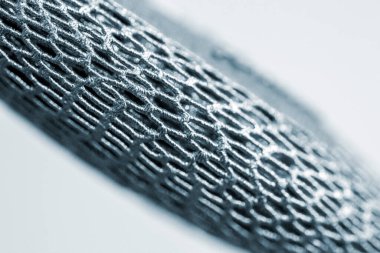 Metal makro için 3D yazıcıya basılmış mankenler. Nesne yüzeyi yakın plan.