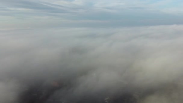 Vue Aérienne Drone Survolant Brouillard Vol Entre Brouillard Blanc Moelleux — Video