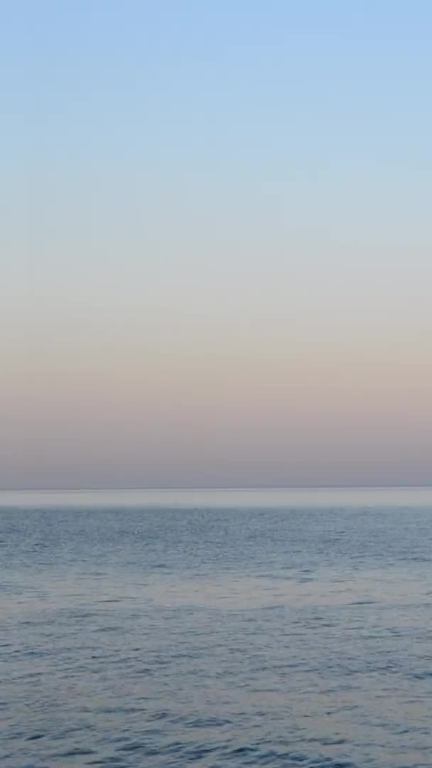Horizon Line Surface Sea Ripples Water Clear Blue Sky Pink — Video Stock