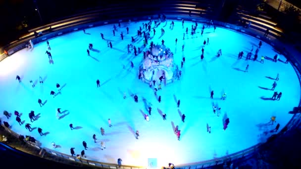 Aerial Drone View Flight Ice Skating Rink Open Sky Light — Vídeo de Stock