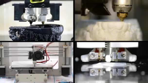 Nombreux Objets Imprimés Par Imprimante Modélisation Des Dépôts Fusionnés Fdm — Video