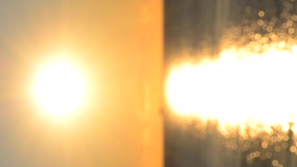 Fundo Desfocado Sol Brilhar Céu Durante Pôr Sol Nascer Sol — Vídeo de Stock
