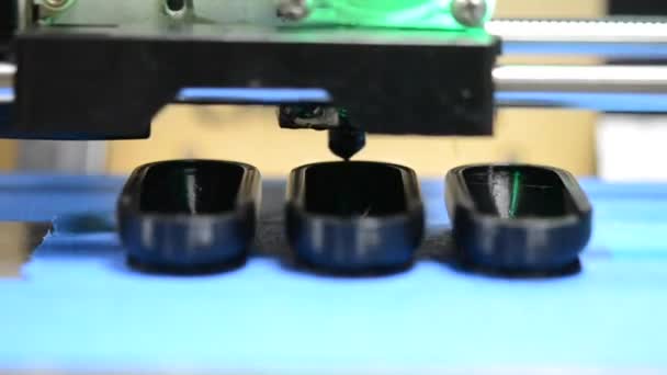 Printer While Printing Form Black Closeup — Stock Video