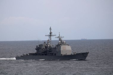 landscape view of navy (Military) ship in ocean