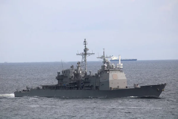 landscape view of navy (Military) ship in ocean