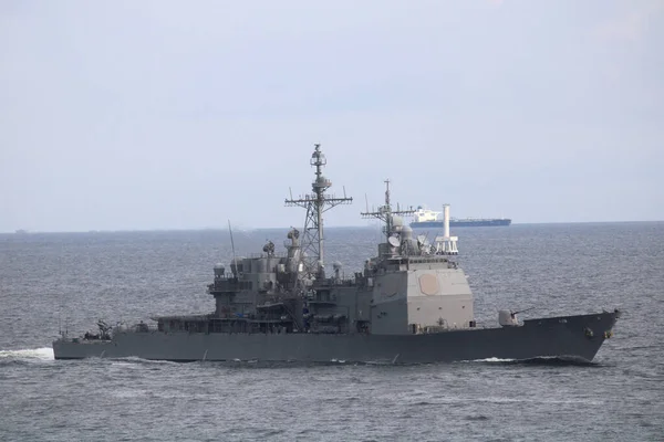 Landscape View Navy Military Ship Ocean Stock Snímky