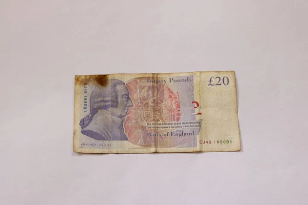 Bild Der Britischen Pfund Note Mit Isoliertem Hintergrund — Stockfoto