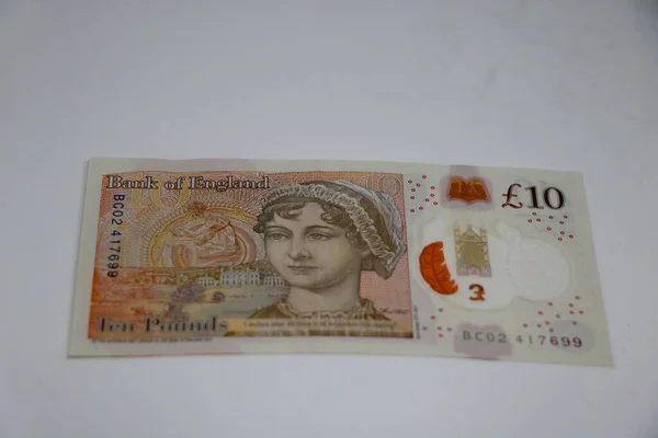 Bild Einer Zehn Pfund Note Mit Isoliertem Hintergrund — Stockfoto