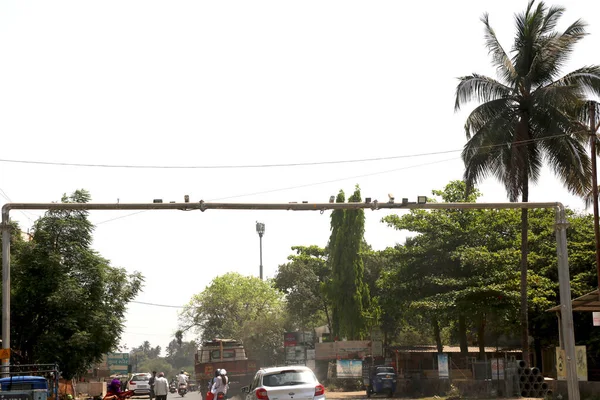 Cctv Installeer Paal Stad Voor Bestrijding Van Criminaliteit Verkeer India — Stockfoto