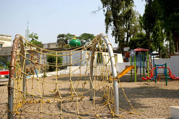 Kids Playground Entertainment Form Horizontal Bars Swings Recreation Park Children — Stock Photo, Image