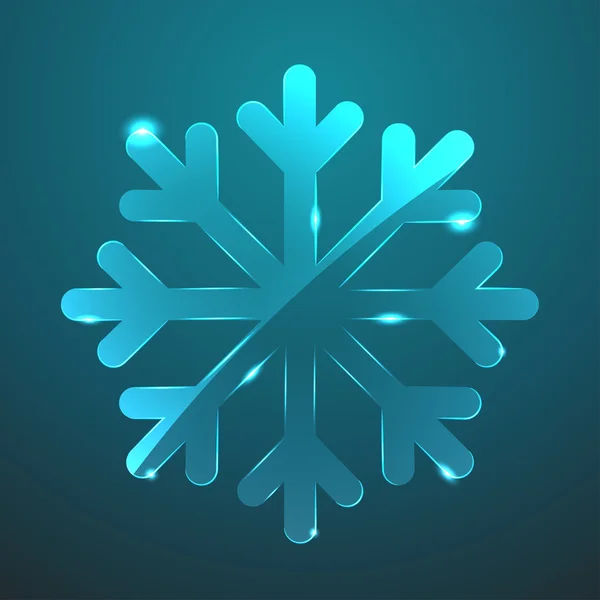 Verre vectoriel icône flocon de neige. Eps10 — Image vectorielle
