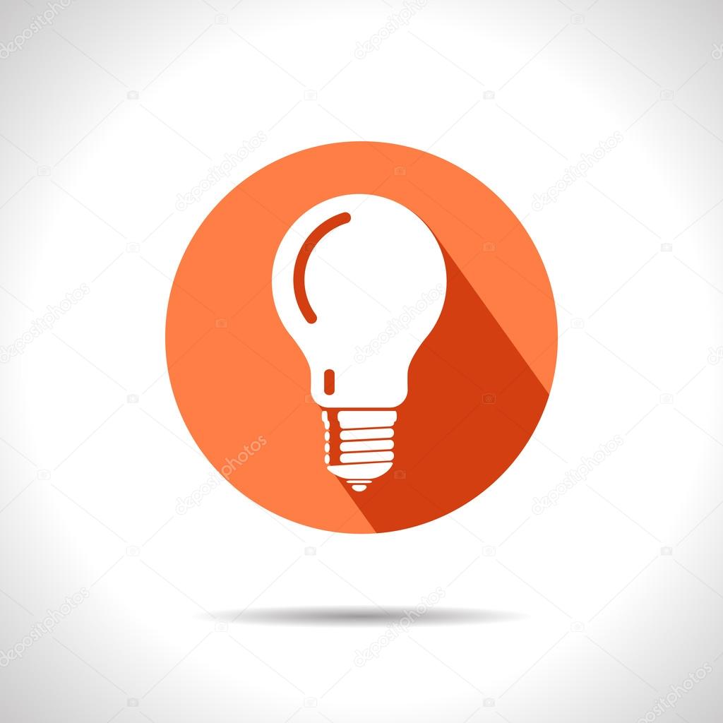 Vector lightbulb orange icon. Eps10