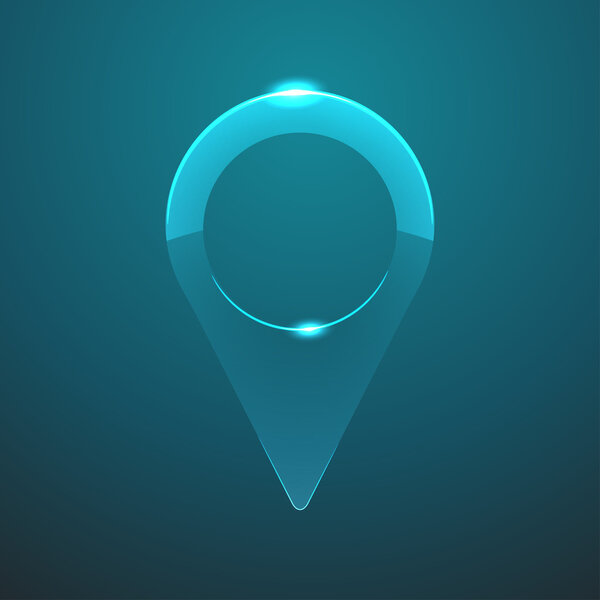 Vector glass navigation icon.