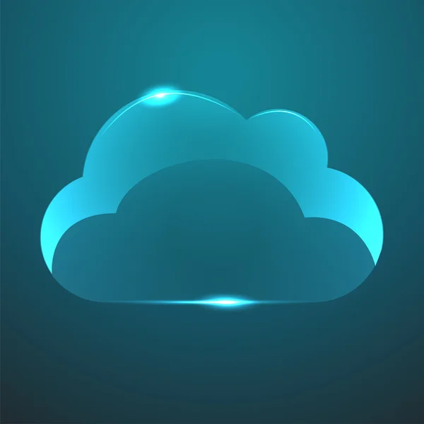 Vector glass cloud icon. — Stock Vector