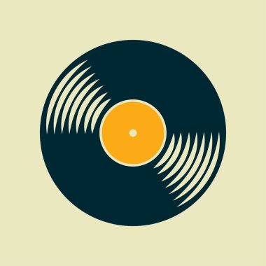 Vector vinyl record icon clipart
