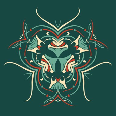 Vektör yuvarlak retro süsleme