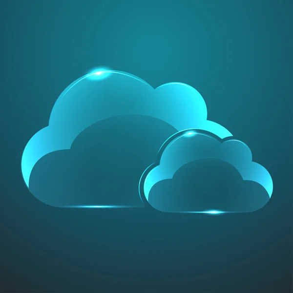 Vector de vidrio dos nubes icono. Eps10 — Vector de stock